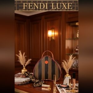 Fendi Vintage Pequin Stripe Vanity Makeup Bag Y2K